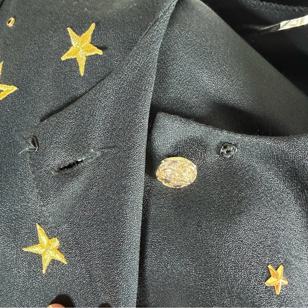 R&M Richards Celestial Star Moon Gold Button Vintage Blazer Tunic Jacket L - Picture 15 of 16